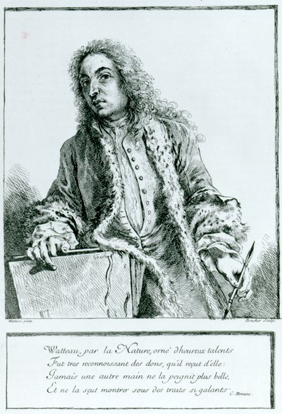 Portrait of Jean-Antoine Watteau by François Boucher